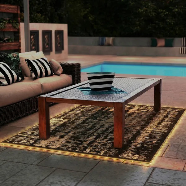 Outsunny Reversible Outdoor Rug Carpet with LED Lights, Carry Bag and Ground Stakes for Backyard, Deck, Picnic, Beach, 10 ft x 8 ft - product image 10