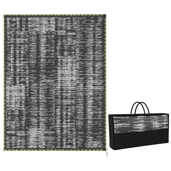 Outsunny Reversible Outdoor Rug Carpet with LED Lights, Carry Bag and Ground Stakes for Backyard, Deck, Picnic, Beach, 12 ft x 9 ft - product image 11