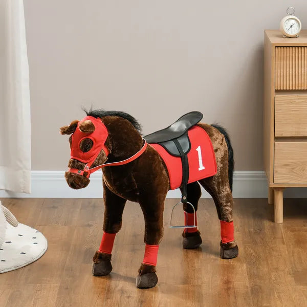 Qaba Ride on Horse for Kids 3-8 Years Old with Neighing Sound, Saddle and Stirrups - product image 10