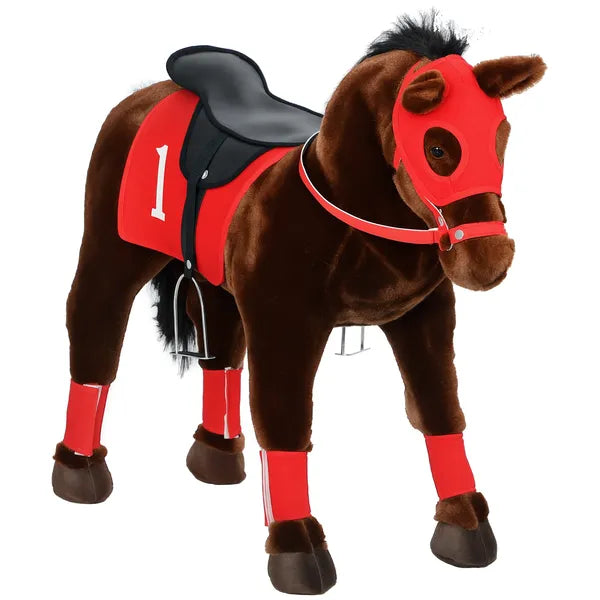 Qaba Ride on Horse for Kids 3-8 Years Old with Neighing Sound, Saddle and Stirrups - product image 11
