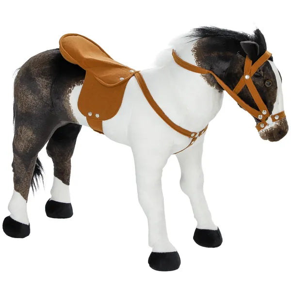 Qaba Ride on Horse for Toddlers 3-8 Years Old, Stuffed Animal Horse Toy with Neighing Sound, Brown - product image 11