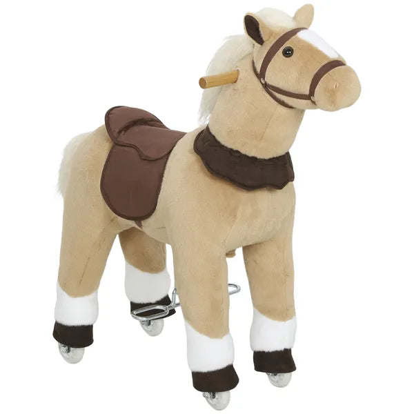 Qaba Ride on Horse, Plush Riding Pony for Ages 3-5, Walking Horse Animal with Wheels for Active Play, Brown - product image 11