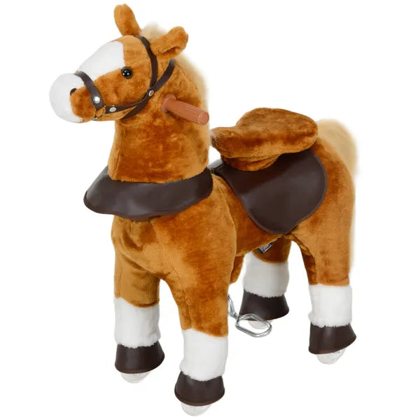 Qaba Ride on Horse, Walking Horse Toy Kids Riding Pony with Wheels, Neighing Sound for 3-5 Years, up to 132 Pounds - product image 1