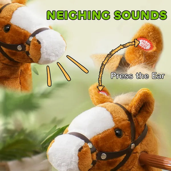 Qaba Ride on Horse, Walking Horse Toy Kids Riding Pony with Wheels, Neighing Sound for 3-5 Years, up to 132 Pounds - product image 5