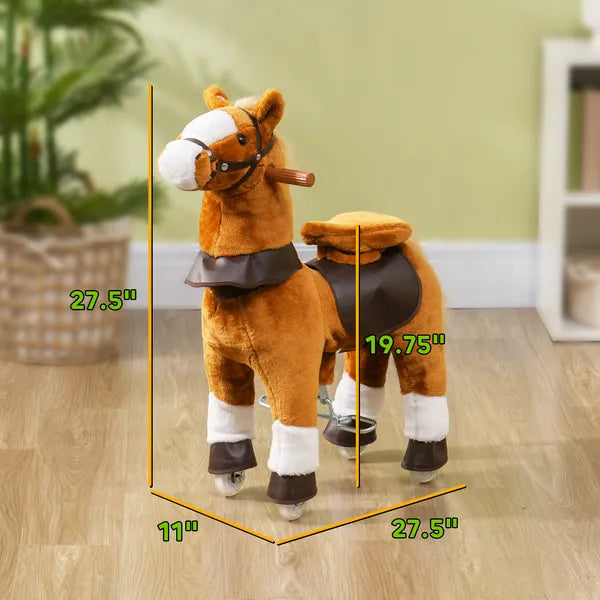 Qaba Ride on Horse, Walking Horse Toy Kids Riding Pony with Wheels, Neighing Sound for 3-5 Years, up to 132 Pounds - product image 3