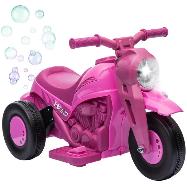 Qaba Ride On Motorcycle, 6V Ride on Bubble Car, 3 Wheeled Electric Motorcycle for Kids with LED Headlight, Music, Pink - product image 11