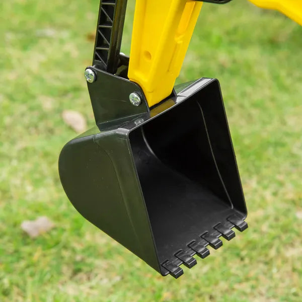 Aosom Ride-On Toy Pedal Digger Excavator, Pretend Play Construction Car with Horn, for Kids Toddlers 3+, Yellow - product image 9