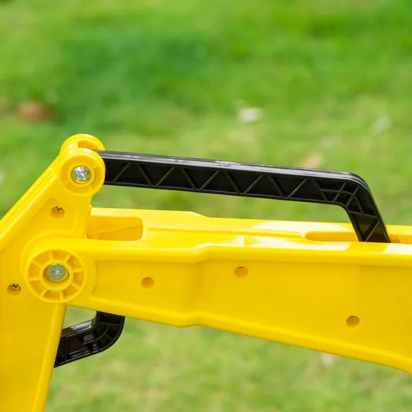 Aosom Ride-On Toy Pedal Digger Excavator, Pretend Play Construction Car with Horn, for Kids Toddlers 3+, Yellow - product image 8