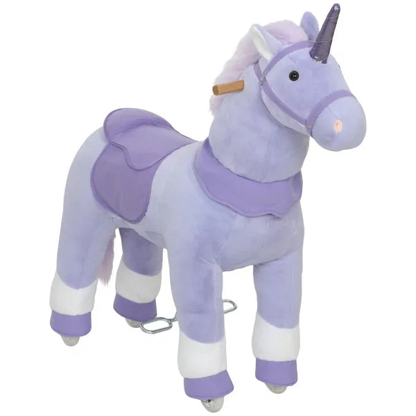 Ride on Unicorn Toy for Kids 4-7 Years, 37.8 Inch Plush Baby Rocking Horse with Wheels, No Battery Required, Purple - product image 11
