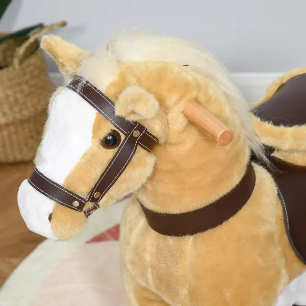 Ride-On Walking Horse Toy, Brown with Easy Rolling Wheels, Soft and Huggable for 3-8 Years, Durable Interactive Play - product image 8