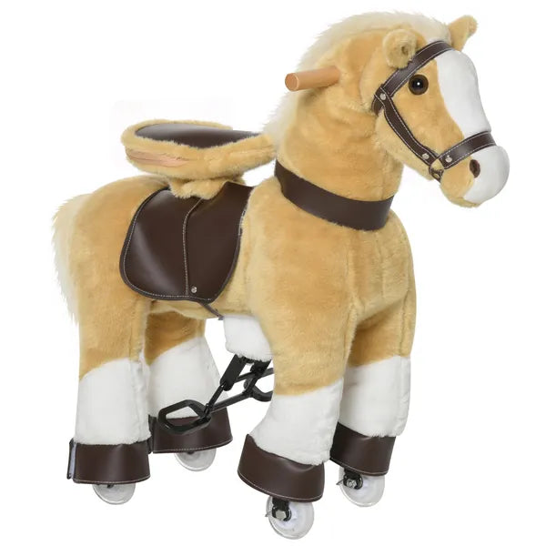 Ride-On Walking Horse Toy, Brown with Easy Rolling Wheels, Soft and Huggable for 3-8 Years, Durable Interactive Play - product image 11