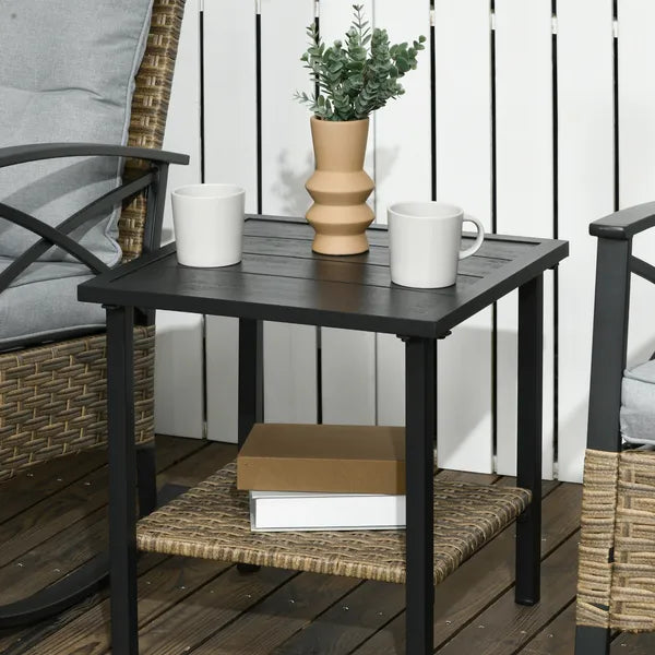 Rocking Bistro Set 3 Piece Wicker Outdoor Furniture with Rocker Chairs Cushions Coffee Table Light Grey - product image 8