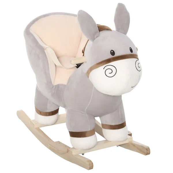 Rocking Donkey with Sound Wooden Base and Safety Belt for Ages 18-36 Months - product image 1