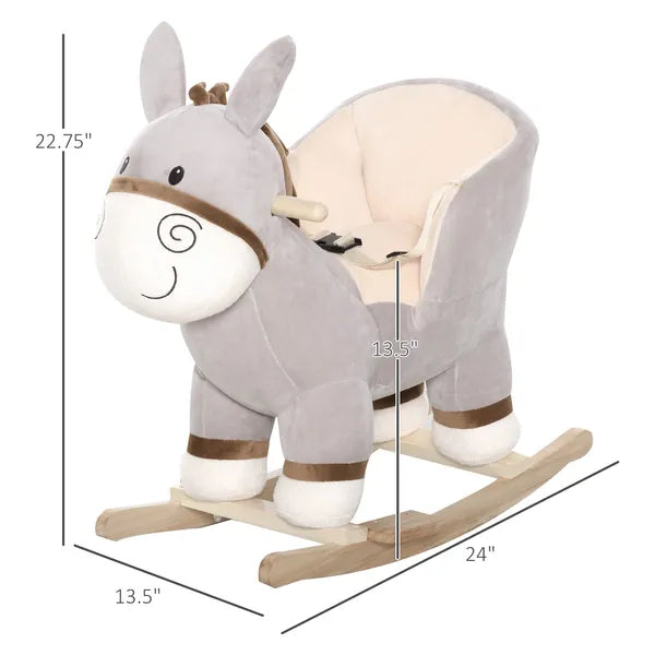 Rocking Donkey with Sound Wooden Base and Safety Belt for Ages 18-36 Months - product image 3