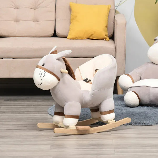 Rocking Donkey with Sound Wooden Base and Safety Belt for Ages 18-36 Months - product image 10