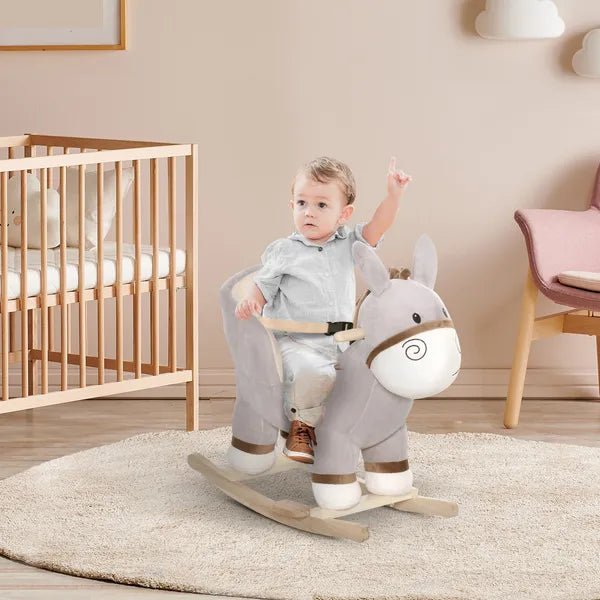 Rocking Donkey with Sound Wooden Base and Safety Belt for Ages 18-36 Months - product image 2