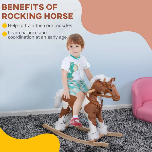 Rocking Horse, Kids Plush Airplane Rocker, Nursery Rhyme Sounds, Educational Toy for Boys and Girls - product image 5