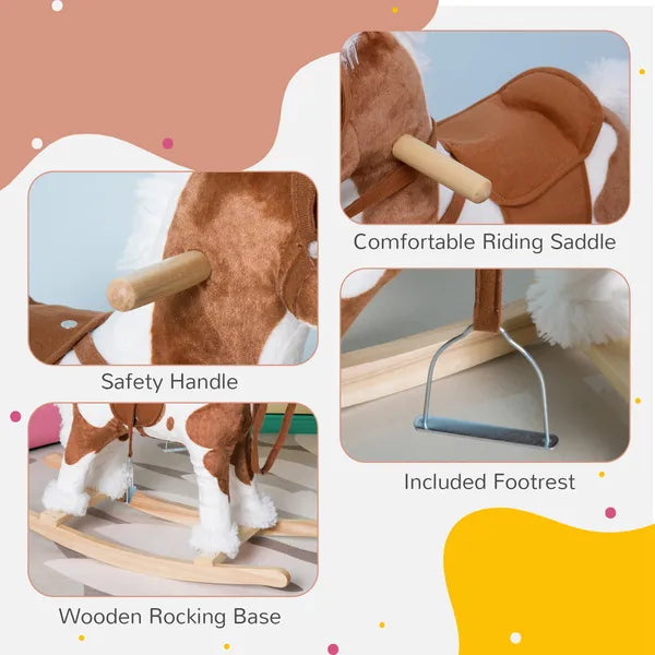 Rocking Horse, Kids Plush Airplane Rocker, Nursery Rhyme Sounds, Educational Toy for Boys and Girls - product image 7