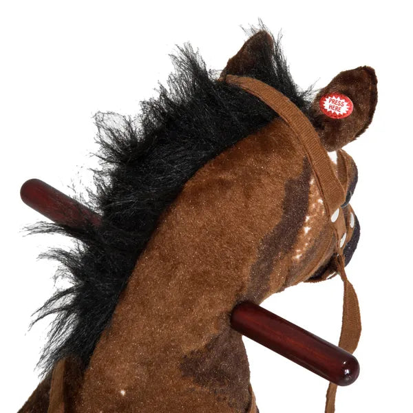 Plush Rocking Horse Ride-On Toy with Nursery Rhyme Music for Ages 18-36 Months Dark Brown - product image 8