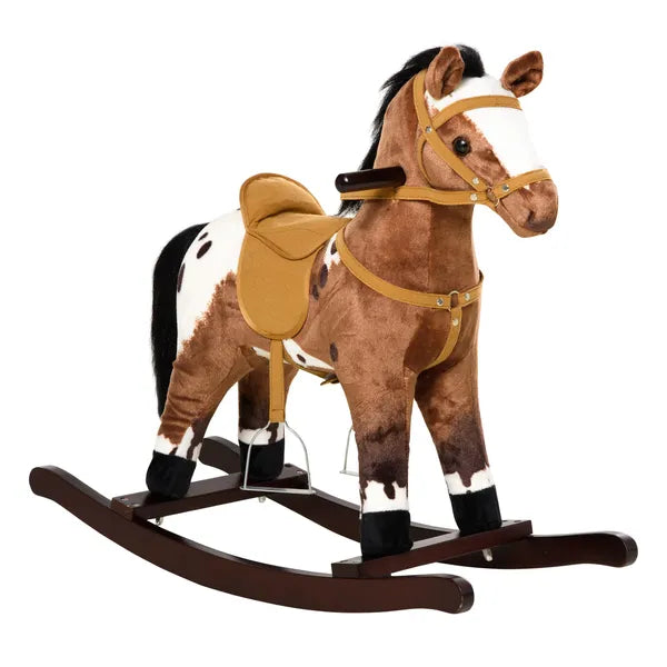 Plush Rocking Horse Ride-On Toy with Nursery Rhyme Music for Ages 18-36 Months Dark Brown - product image 12