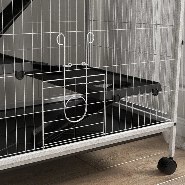 5-Tier Rolling Small Pet Cage with Hammock and 4 Access Doors White and Black - product image 10