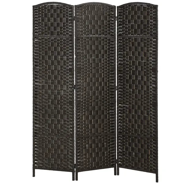 Room Divider, 3 Panel Folding Privacy Screen, 70.9" Tall Portable Weave Partition Wall Divider for Bedroom, Coffee - product image 11