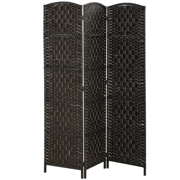 Room Divider, 3 Panel Folding Privacy Screen, 70.9" Tall Portable Weave Partition Wall Divider for Bedroom, Coffee - product image 1