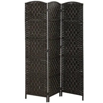 Room Divider, 3 Panel Folding Privacy Screen, 70.9" Tall Portable Weave Partition Wall Divider for Bedroom, Coffee - product image 1