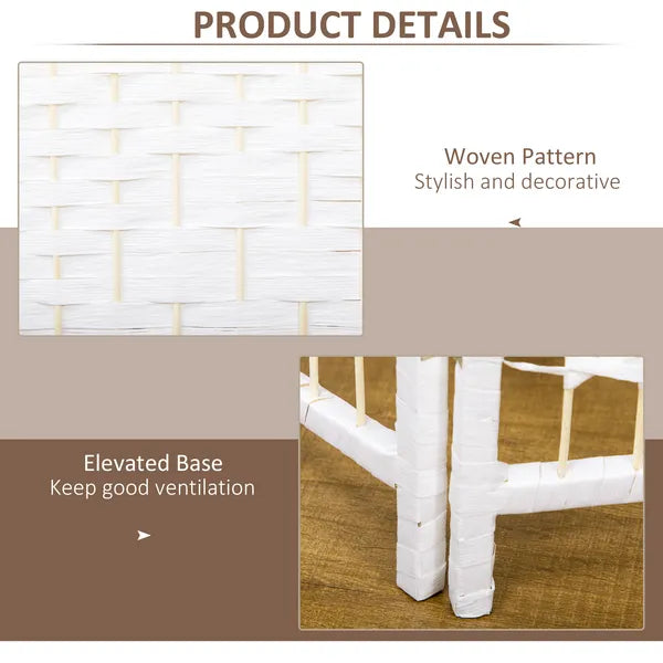 HOMCOM Room Divider 6 Panel Folding Privacy Screen White Wave Fiber for Home Office Portable - product image 6