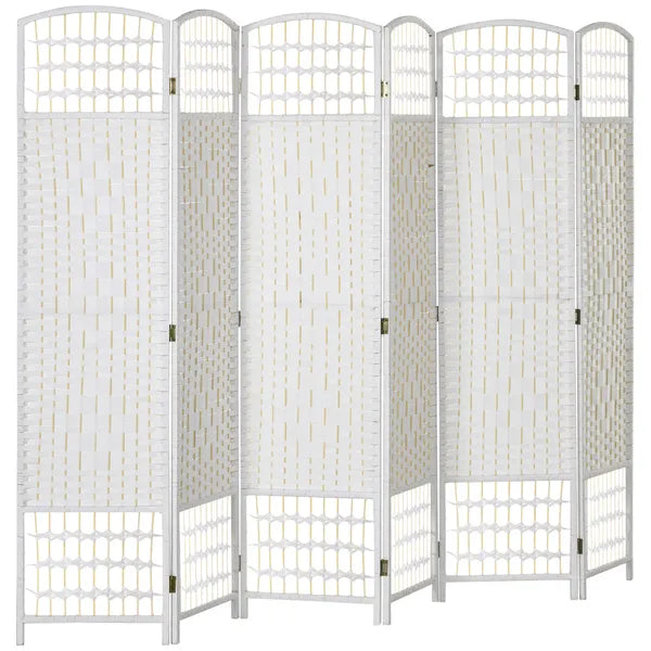 HOMCOM Room Divider 6 Panel Folding Privacy Screen White Wave Fiber for Home Office Portable - product image 11