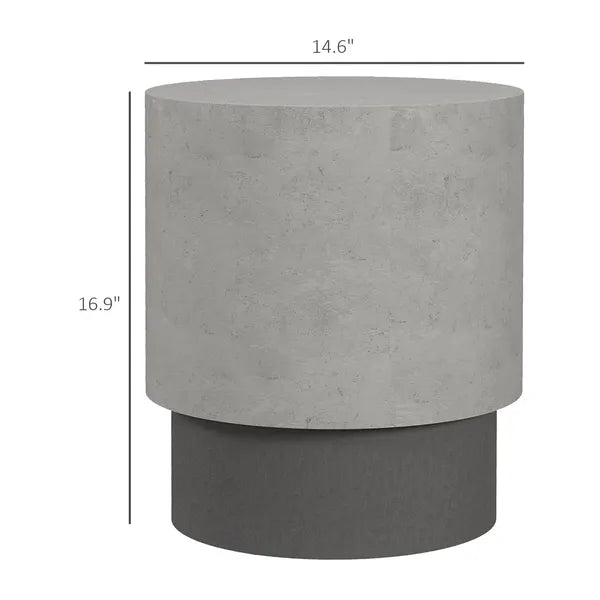 HOMCOM Round Accent Table with Concrete Finish 4 Adjustable Feet for Indoor Outdoor - product image 3