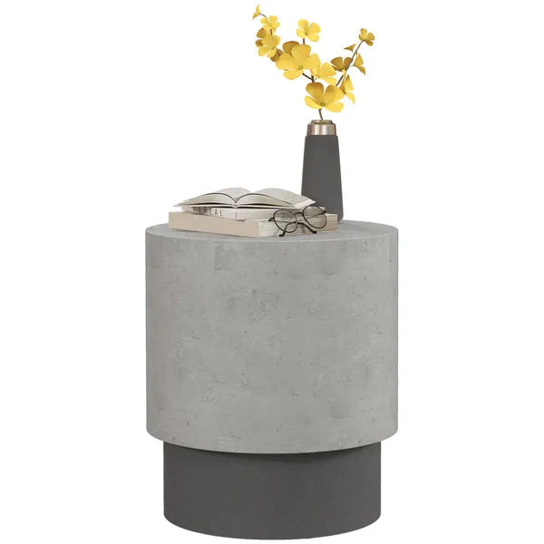 HOMCOM Round Accent Table with Concrete Finish 4 Adjustable Feet for Indoor Outdoor - product image 11