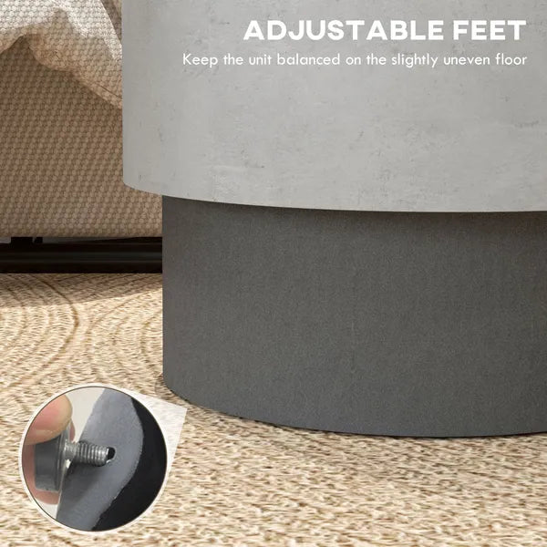 HOMCOM Round Accent Table with Concrete Finish 4 Adjustable Feet for Indoor Outdoor - product image 6