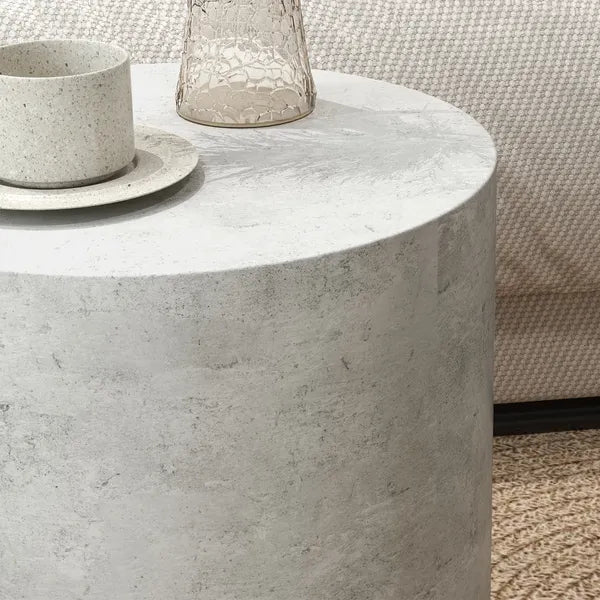HOMCOM Round Accent Table with Concrete Finish 4 Adjustable Feet for Indoor Outdoor - product image 9