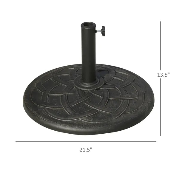 Outsunny 21.5 Inch 44 lb Round Resin Patio Umbrella Base for 1.5 and 1.89 Inch Poles Bronze - product image 3