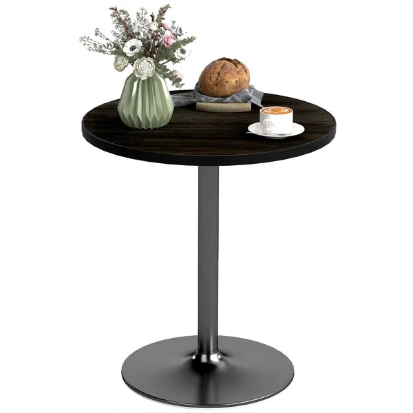 Round Dining Table for 2-4 People, Small Kitchen Table with Wood Grain Top, Black - product image 11