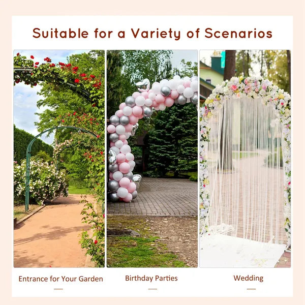 Outsunny Round Garden Arbor 7.5 Ft Fir Wood Archway for Climbing Plants Pergola Style Wedding Ceremony Yellow - product image 6