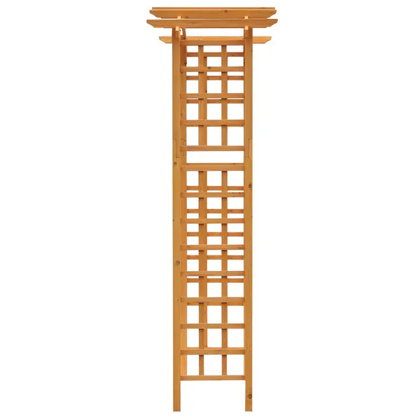 Outsunny Round Garden Arbor 7.5 Ft Fir Wood Archway for Climbing Plants Pergola Style Wedding Ceremony Yellow - product image 15