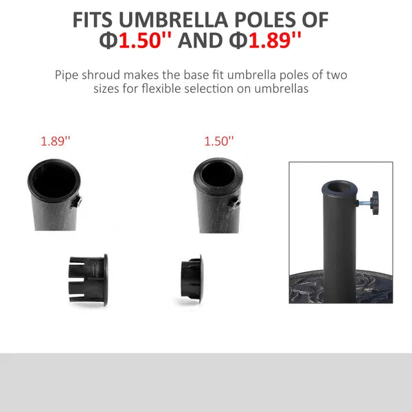 Outsunny Round Resin Umbrella Base 18", Rose Floral Pattern, Market Parasol Stand for Dia. 1.5", Dia. 1.89" Pole - Bronze - product image 6