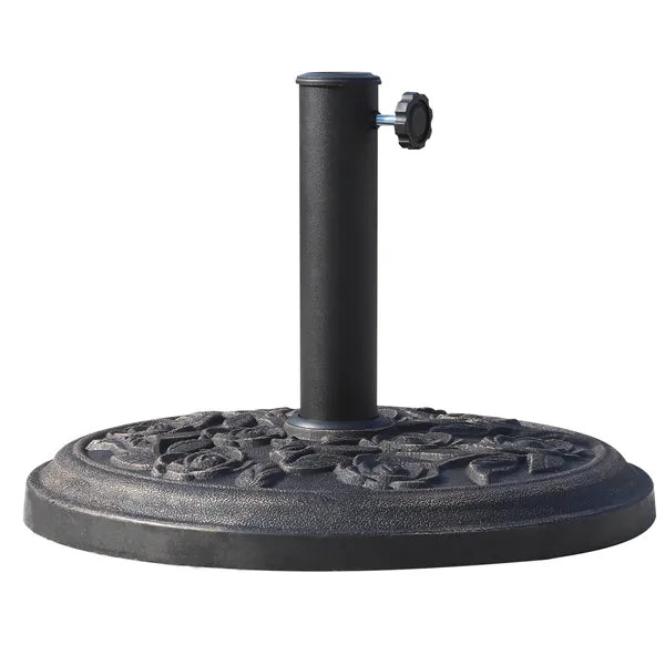 Outsunny Round Resin Umbrella Base 18", Rose Floral Pattern, Market Parasol Stand for Dia. 1.5", Dia. 1.89" Pole - Bronze - product image 11