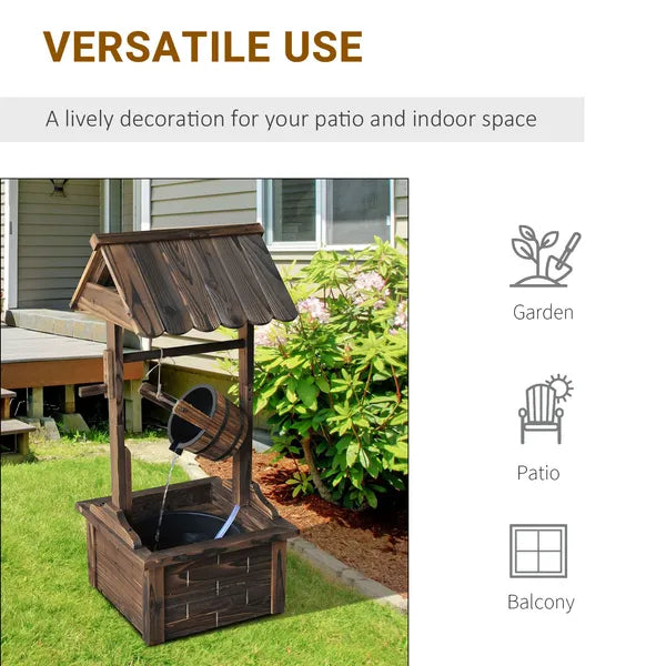 Outsunny Rustic Wishing Well Fountain for Outdoor Garden Accent Decorative - product image 5