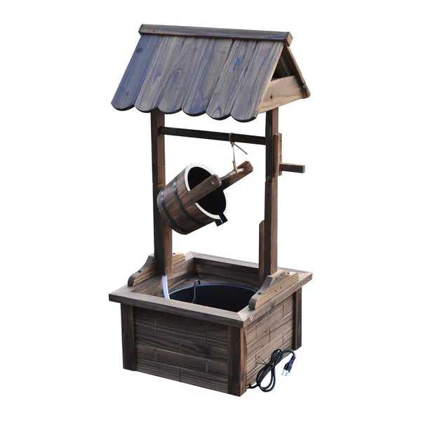 Outsunny Rustic Wishing Well Fountain for Outdoor Garden Accent Decorative - product image 11