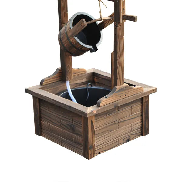 Outsunny Rustic Wishing Well Fountain for Outdoor Garden Accent Decorative - product image 9
