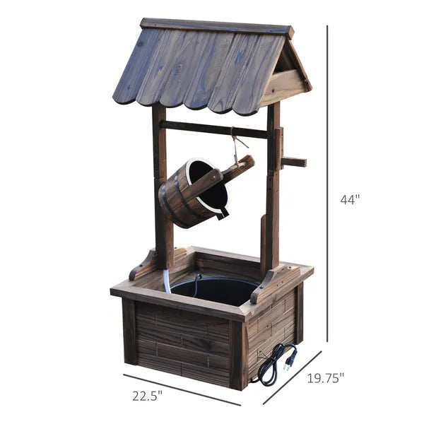 Outsunny Rustic Wishing Well Fountain for Outdoor Garden Accent Decorative - product image 3