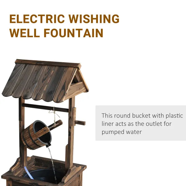 Outsunny Rustic Wishing Well Fountain for Outdoor Garden Accent Decorative - product image 6