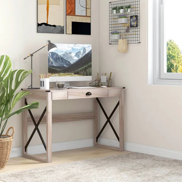 Rustic Writing Desk Farmhouse Home Office Computer Workstation with Drawer - product image 2
