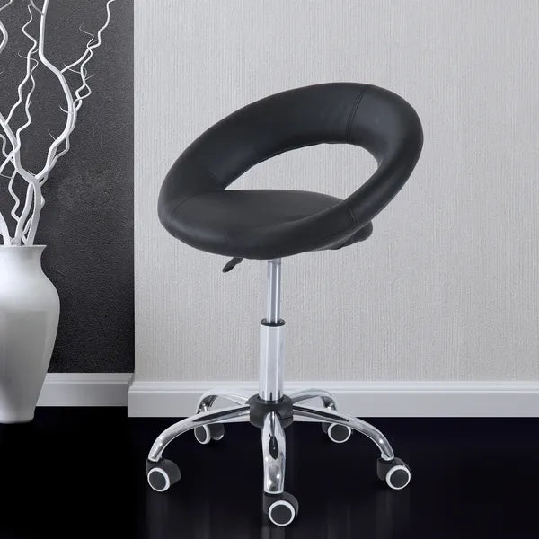 Adjustable Hydraulic Rolling Salon Stool with Swivel Seat, Black - product image 10