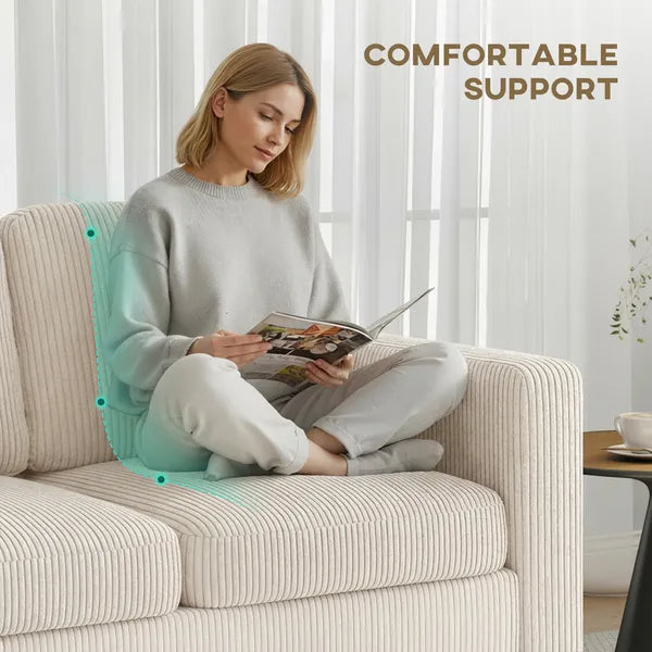 Sectional Sofa, L Shaped Couch, with Reversible Chaise or Ottoman, Cream White - product image 6