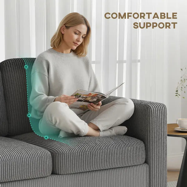 Sectional Sofa, L Shaped Couch, with Reversible Chaise or Ottoman, Dark Gray - product image 6
