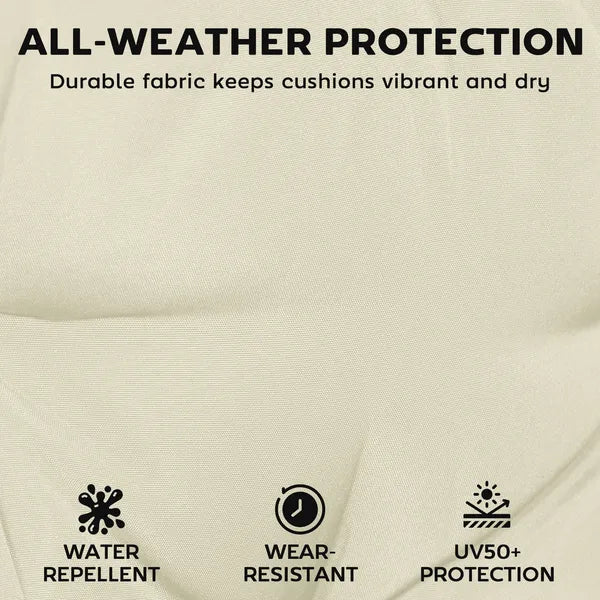 Outsunny Set of 2 Chaise Lounge Cushion, 4" Thick Outdoor Lounge Chair Cushions with Ties for Patio, 21" x 72 ", Cream White - product image 5